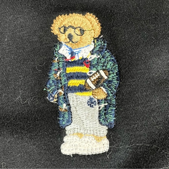 Men's POLO by RALPH LAUREN Navy Blue JERSEY Preppy BEAR Logo ROBE XL - Picture 3 of 5